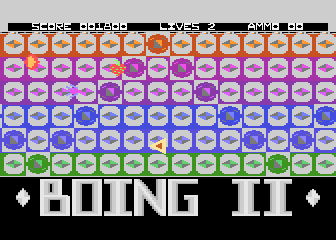 Boing II (Atari 8-bit) screenshot: Strawberry incomming