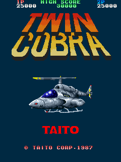 Twin Cobra (Arcade) screenshot: Title Screen.