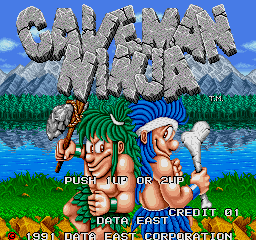 Joe & Mac: Caveman Ninja (Arcade) screenshot: Title screen