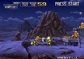 Metal Slug X (Arcade) screenshot: Game starts
