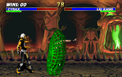 Mortal Kombat 3 (Arcade) screenshot: Cyrax's net