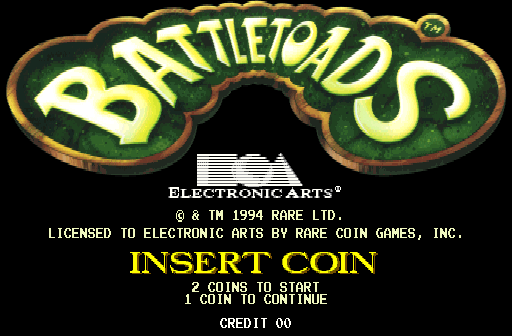 Battletoads (Arcade) screenshot: Title screen