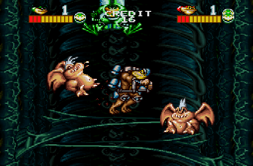 Battletoads (Arcade) screenshot: Going down the tube