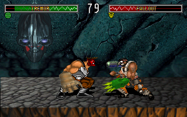 BloodStorm (Arcade) screenshot: Both ducking.