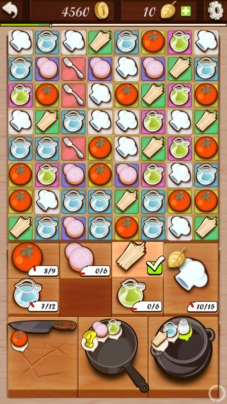 Artusi: Cooking Time (Android) screenshot: Playing the first level.