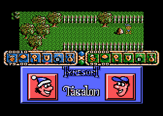 Tagalon (Atari 8-bit) screenshot: Rock hideout