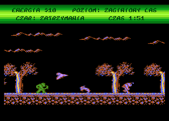 Tusker (Atari 8-bit) screenshot: Lost forrest stage
