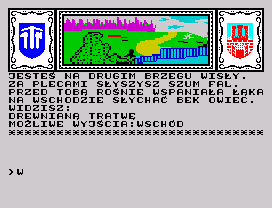 Smok Wawelski (ZX Spectrum) screenshot: On the other bank of the Vistula River