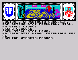 Smok Wawelski (ZX Spectrum) screenshot: Cobbler's workshop