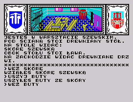 Smok Wawelski (ZX Spectrum) screenshot: Typing command