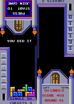 Tetris (Arcade) screenshot: Done it.