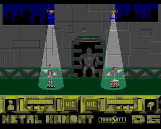 Metal Kombat (Amiga) screenshot: Corcy C-64 vs Mikrobi M-16