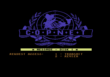 Presumed Guilty! (Commodore 64) screenshot: Communications menu