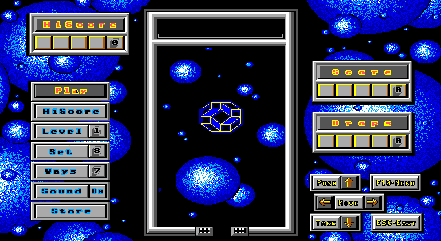 Moscow Nights (DOS) screenshot: Drop Drop gameplay