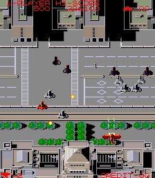 Tokio (Arcade) screenshot: Enamy fighters squadron