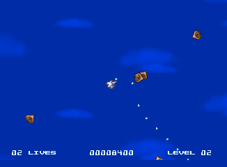 Kobayashi Maru (Jaguar) screenshot: Level 2 - Like Time Pilot, the enemy ships will change after each level.