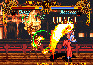 Double Dragon (Arcade) screenshot: Flame fist
