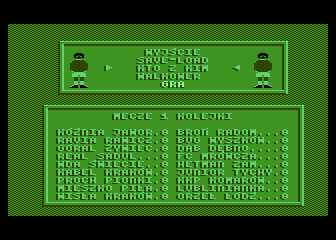 Piłkarski Poker (Atari 8-bit) screenshot: Round schedule