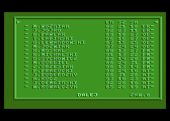 Piłkarski Poker (Atari 8-bit) screenshot: Team composition