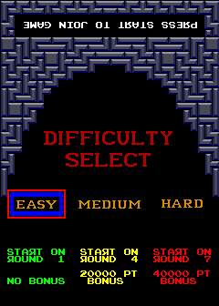 Tetris (Arcade) screenshot: Difficulty Select.