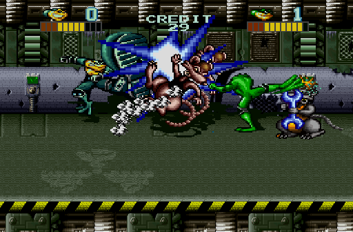 Battletoads (Arcade) screenshot: Fighting rat mechanics