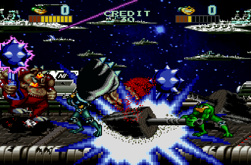 Battletoads (Arcade) screenshot: Gory finisher