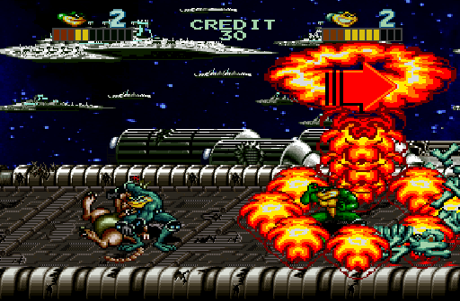 Battletoads (Arcade) screenshot: Exploding crate