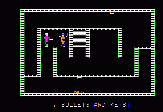 Castle Wolfenstein (Apple II) screenshot: ... then shoot them.