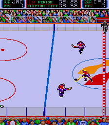Blades of Steel (Arcade) screenshot: On the attack.