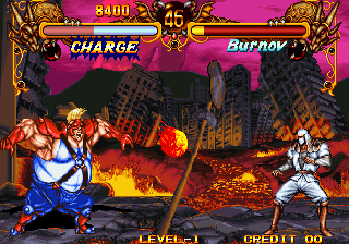 Double Dragon (Arcade) screenshot: Fire split