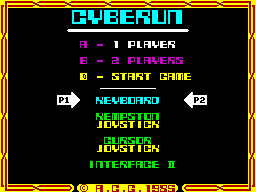 Cyberun (ZX Spectrum) screenshot: Title Screen