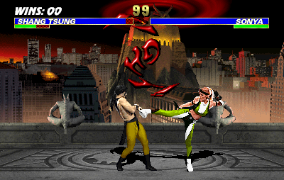 Mortal Kombat 3 (Arcade) screenshot: Kick in stomach