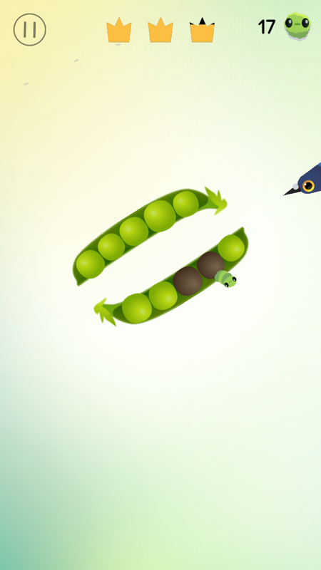 Pigeon Pop (Android) screenshot: Picking peas