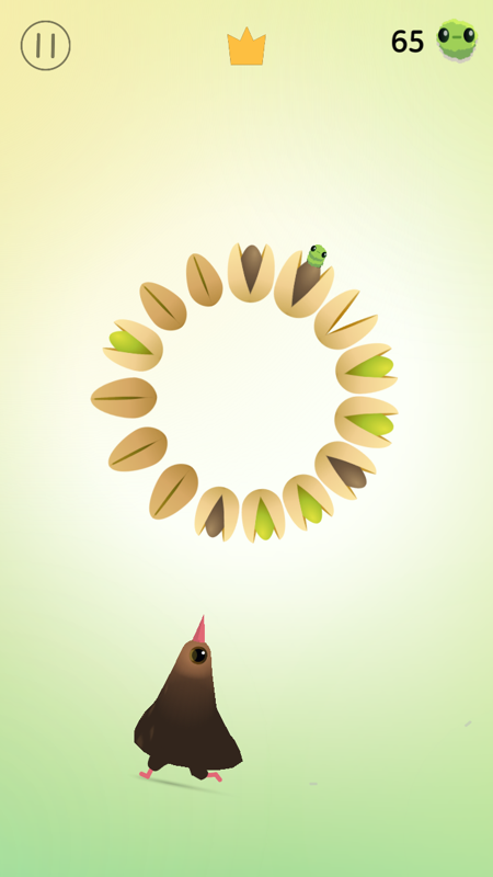 Pigeon Pop (Android) screenshot: Pistachio nuts are the worst, as they open and close at random