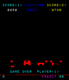 Space Invaders (Arcade) screenshot: Game over