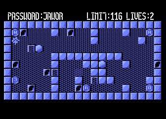 Magic of Words (Atari 8-bit) screenshot: The stone blow out