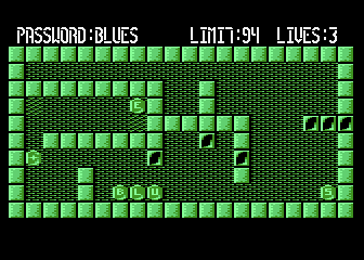 Magic of Words (Atari 8-bit) screenshot: Plus brick headinf for a mine field
