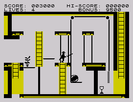 Zorro (ZX Spectrum) screenshot: Engaging the levers system