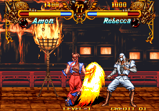 Double Dragon (Arcade) screenshot: Fire-stick
