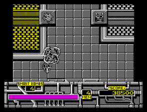 Marauder (ZX Spectrum) screenshot: Narrow passage ahead
