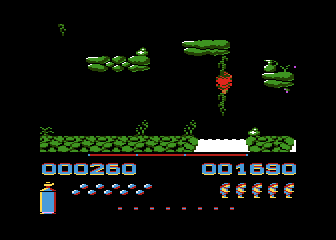 Fred (Atari 8-bit) screenshot: At the liana