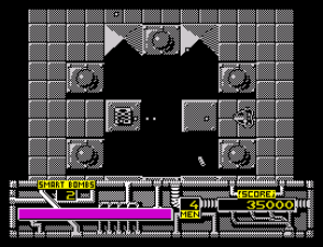Marauder (ZX Spectrum) screenshot: Firing turret