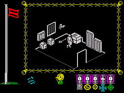 The Great Escape (ZX Spectrum) screenshot: Shovel on the floor