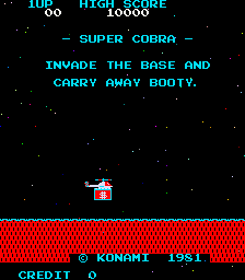 Super Cobra (Arcade) screenshot: Title screen