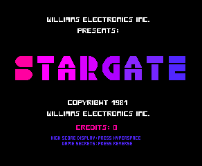 Stargate (Arcade) screenshot: Title screen
