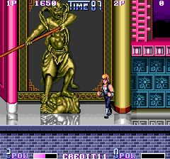 Double Dragon II: The Revenge (Arcade) screenshot: Statue splits something
