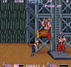 Double Dragon II: The Revenge (Arcade) screenshot: First boss returns... with twin