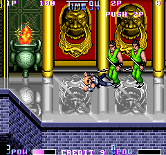 Double Dragon II: The Revenge (Arcade) screenshot: Green twins