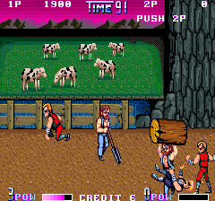Double Dragon II: The Revenge (Arcade) screenshot: Cows