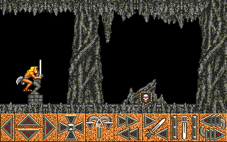 Barbarian (Atari ST) screenshot: The secret passage to find the shield !